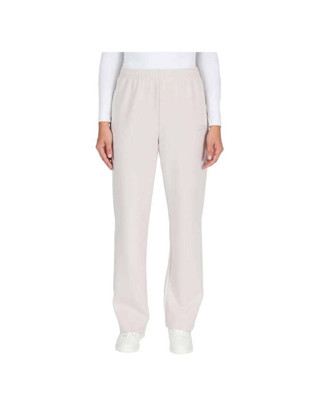 L • LAZYPANTS • Beige Sueded Straight Leg Lounge Pants